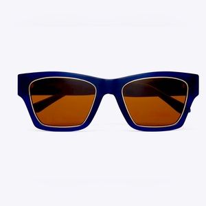 Tory Burch Navy Trace rectangular shape shades, used once for photo shoot only.